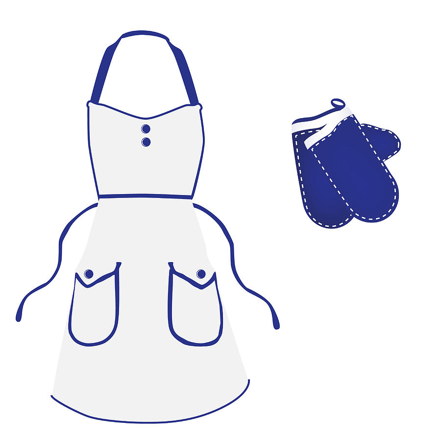 900x900 Kitchen Apron And Gloves Drawing