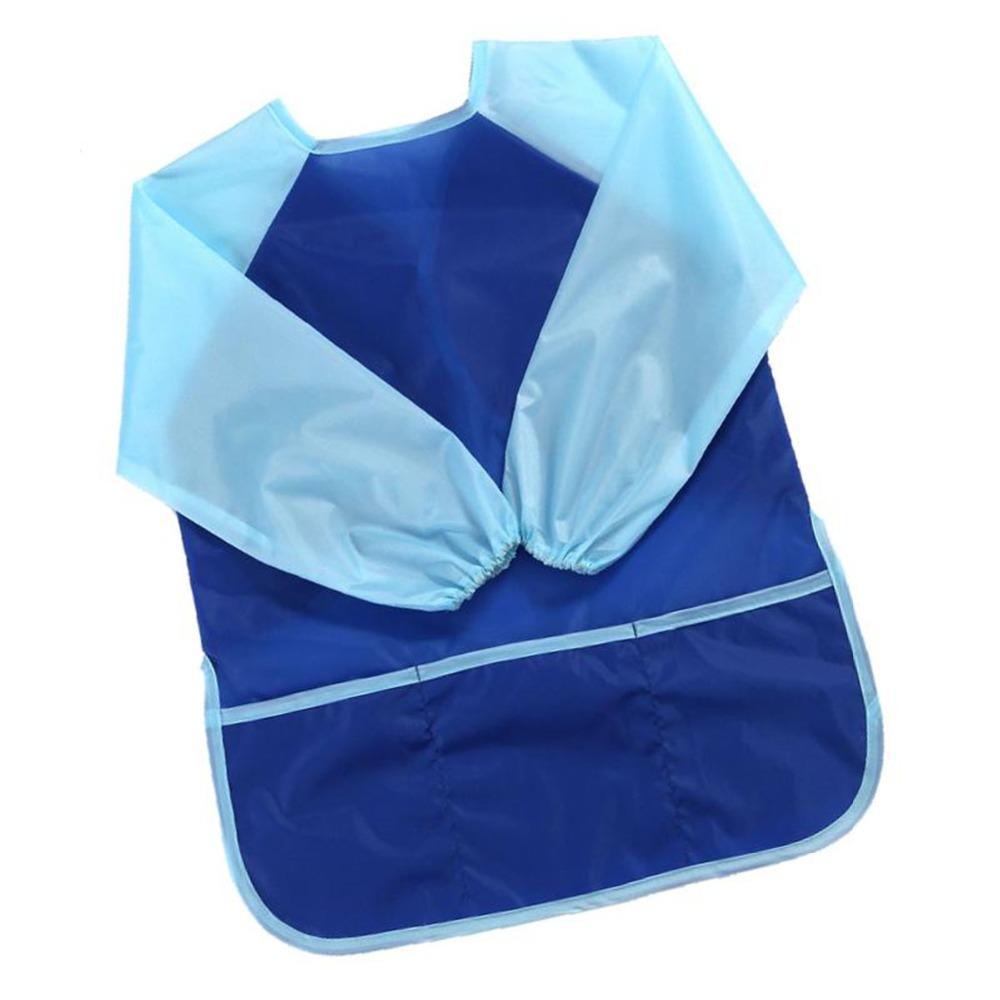 1000x1000 Long Sleeve Kids Protect Cover Pocket Apron Drawing Painting