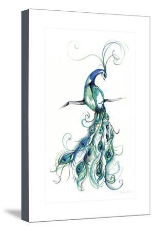 300x450 aquarelle peacock i stretched canvas print