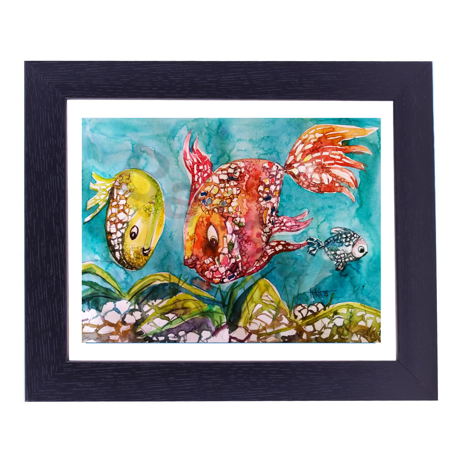 1500x1500 Aquarium, Watercolour, Art In Handmade Paper, Hand Made Art, Hand