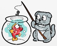 190x153 Retro Vintage Grunge Style Cat Goldfish Aquarium Mouse Pad