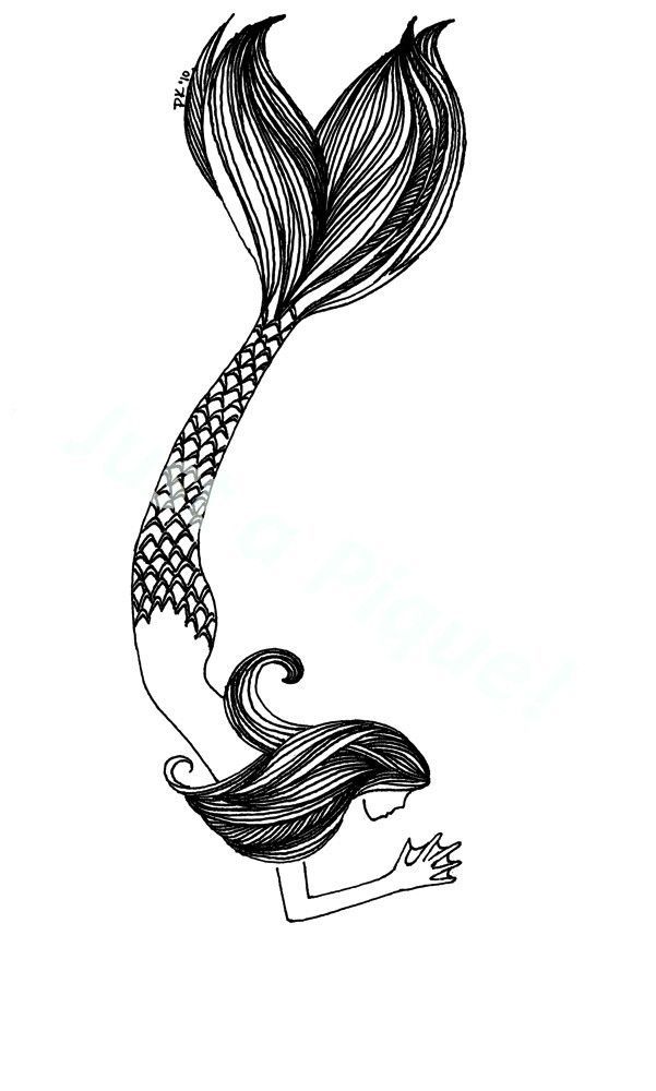 601x1000 aquarius drawing diving mermaid for free download