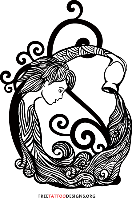 429x649 aquarius water bearer tattoo design zodiac tattoo inspirations