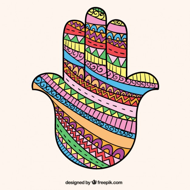 626x626 hand drawn colored arabic amulet vector free download
