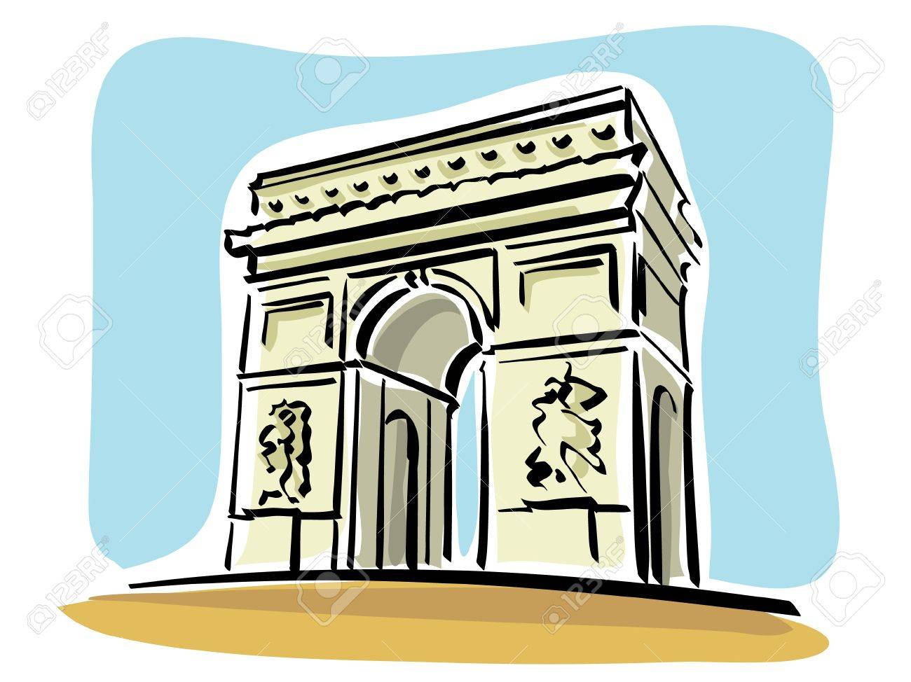 Arc De Triomphe Drawing | Free download on ClipArtMag