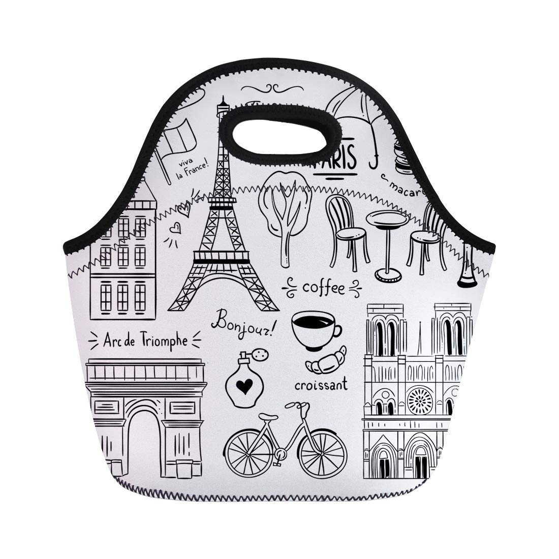 1100x1100 Semtomn Lunch Tote Bag Arch Paris And France Clipart