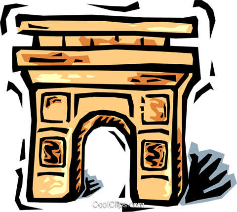 480x429 Arc De Triomphe Royalty Free Vector Clip Art Illustration
