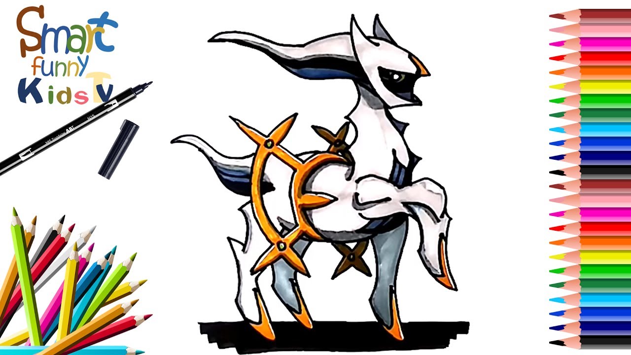 1280x720 how to draw arceus pokemon painting coloring sfk tv