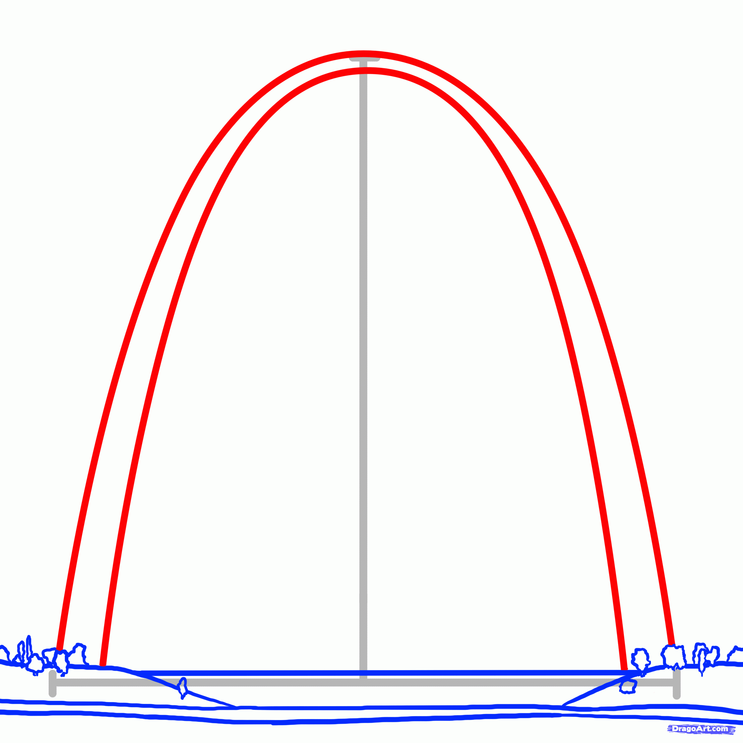 2550x2550 draw the gateway arch, gateway arch, step