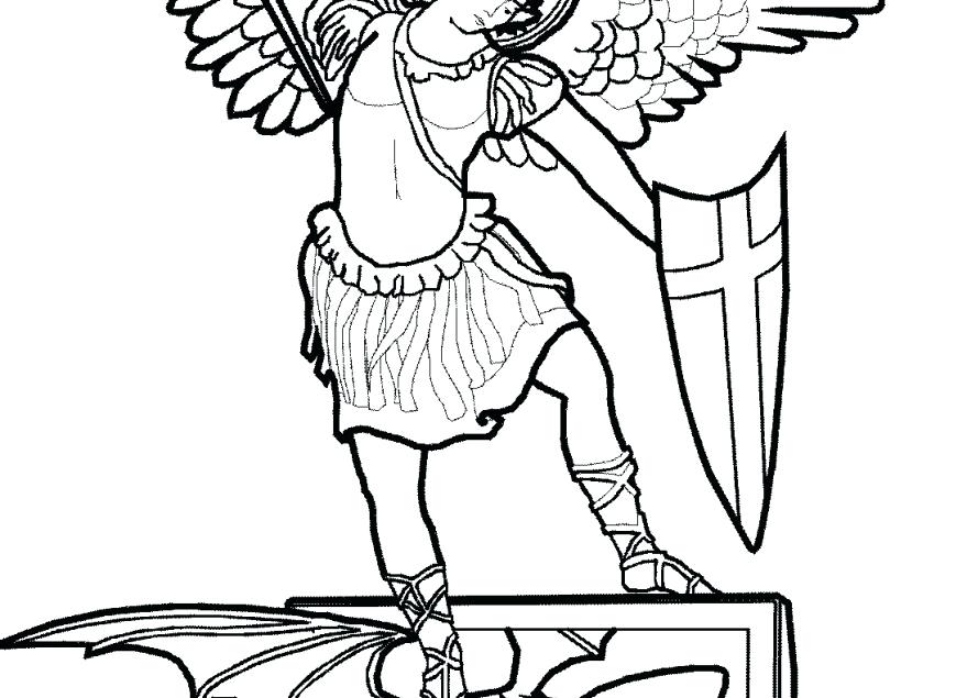 St Michael Archangel Drawing Sketch Coloring Page