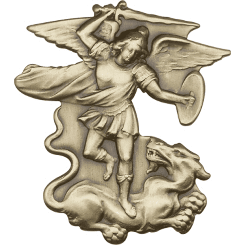 1000x1000 St Michael The Archangel Gold Cut Out Visor Clip Aquinas And More