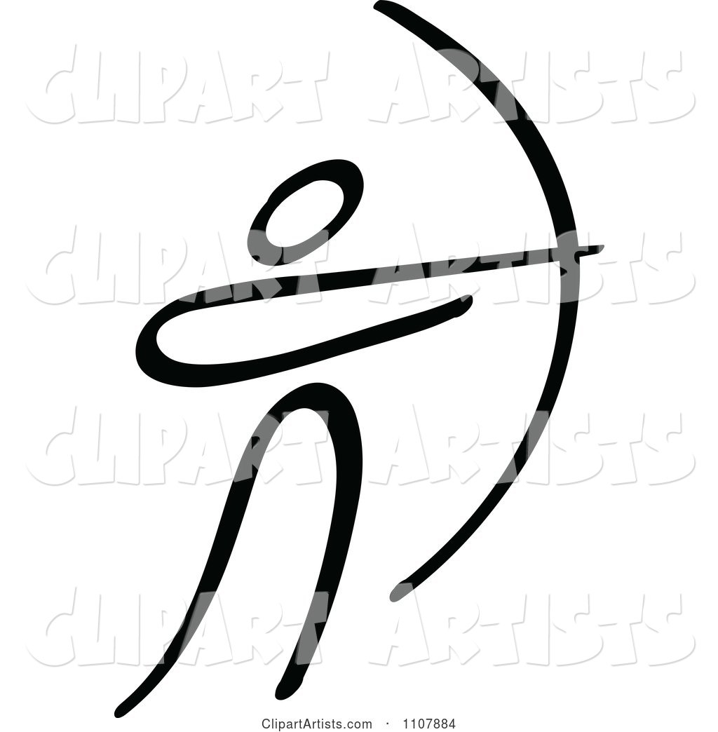 1024x1044 Black And White Stick Drawing Of An Archer Clipart