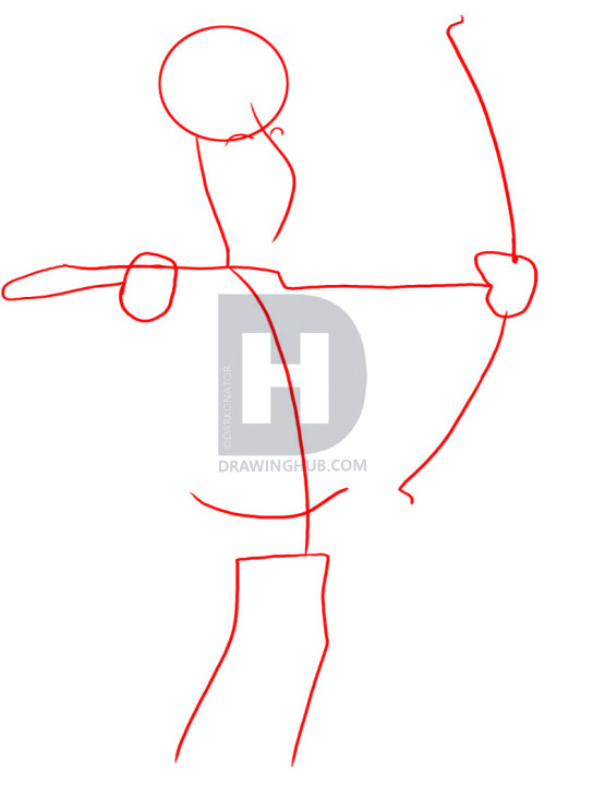 544x720 How To Draw An Archer, Step