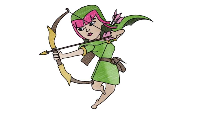 854x480 How To Draw Clash Of Clans Archer