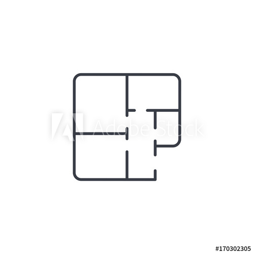 500x500 Architectural Drawings Apartment Plan Thin Line Icon Linear