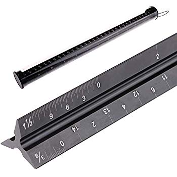 350x350 Architectural Scale Ruler Black Solid Aluminum Core