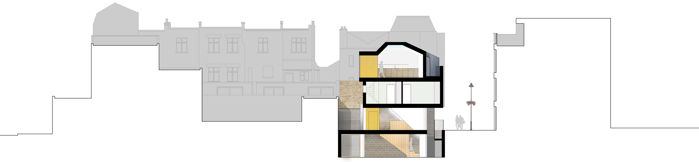 2364x549 edgley design completes london terrace with angular zinc clad frontage
