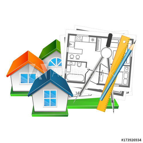 500x500 House Drawing And Design Vector