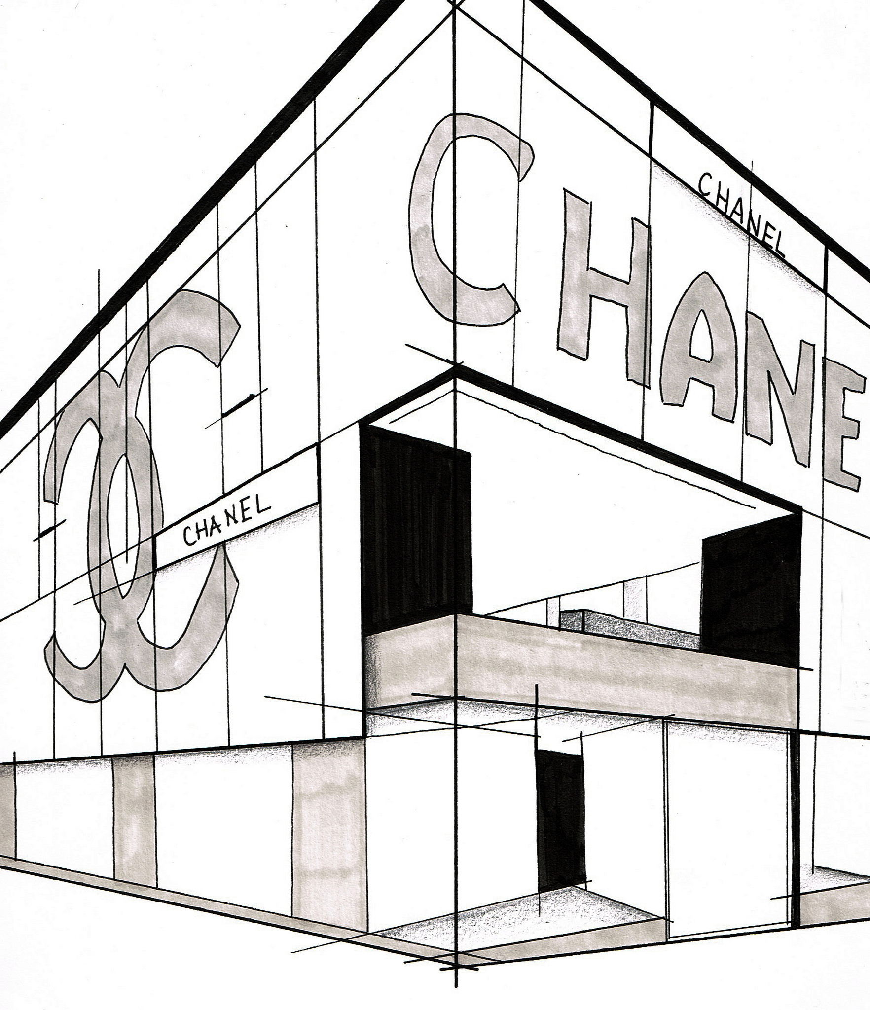 1764x2048 Chanel Drawing Free Download