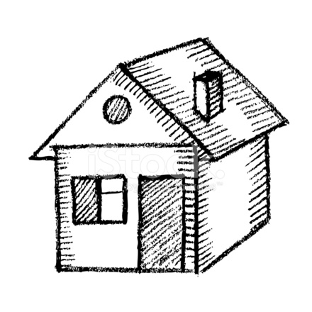 440x440 House Hand Drawn Stock Vector