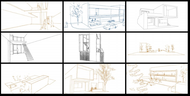 800x403 Architectural Hand Sketches