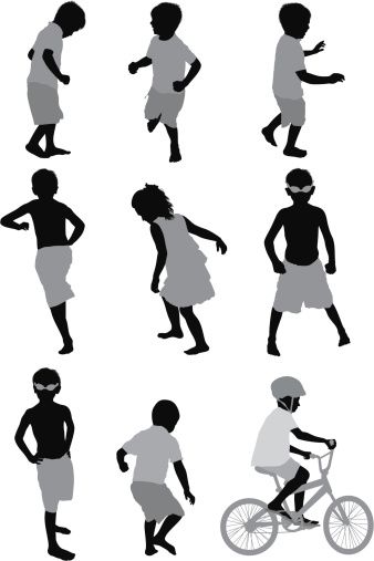 338x507 Vectores Libres De Derechos Children Playing Stencils