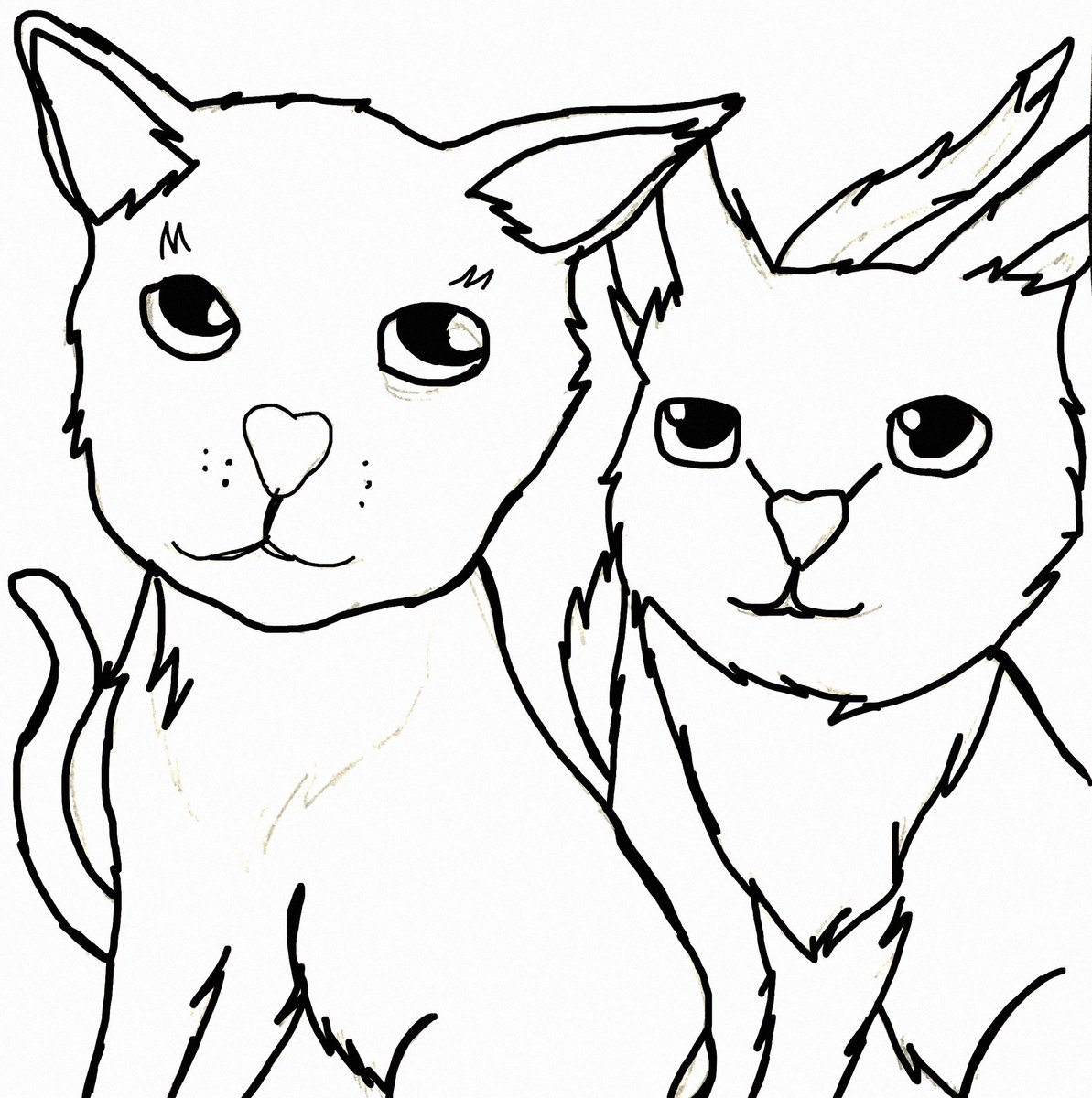 1193x1200 On Twitter I've Been Drawing Different Cats Upon