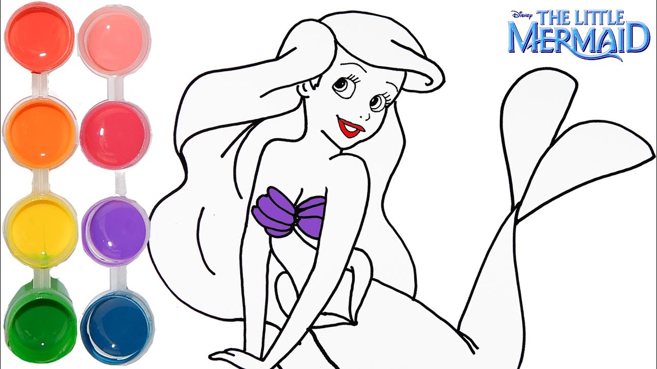 1280x720 How To Draw Color The Little Mermaid Ariel Drawing Makeup