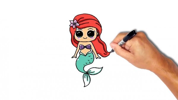 600x338 Mermaid Ariel Drawing