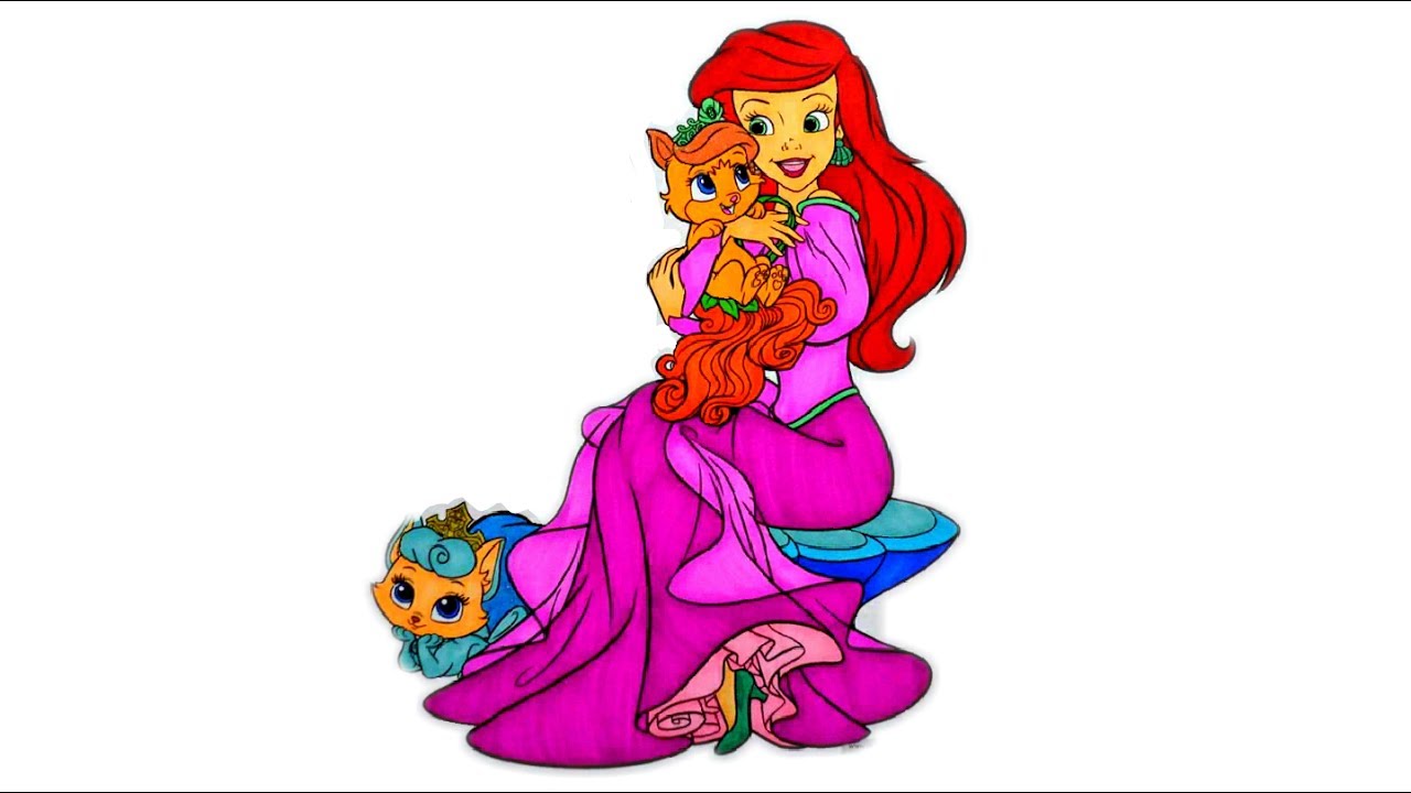 1280x720 Learn Colours Coloring Princess Ariel The Little Mermaid Coloring