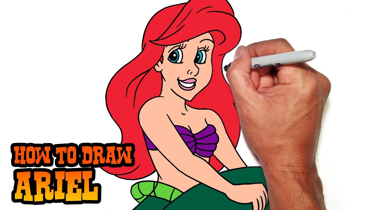 1280x720 Ariel Cartoon Drawing How To Draw Ariel The Little Mermaid