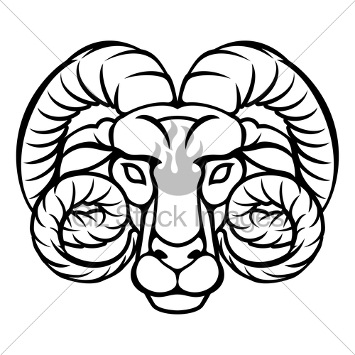500x500 Aries Zodiac Sign Ram Gl Stock Images