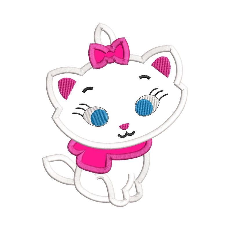 794x793 Marie Cat The Aristocats Applique Embroidery Design Etsy
