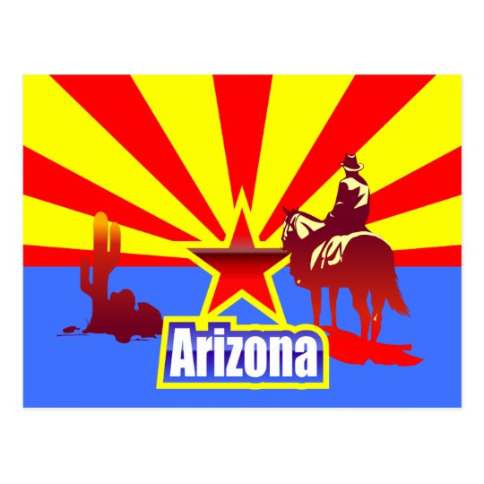 540x540 Arizona State Flag Vintage Drawing Postcard