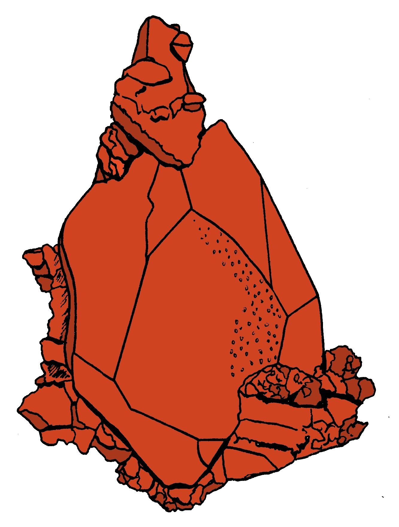 1333x1760 Copper Crystal, Arizona Mineral Crystal Drawings