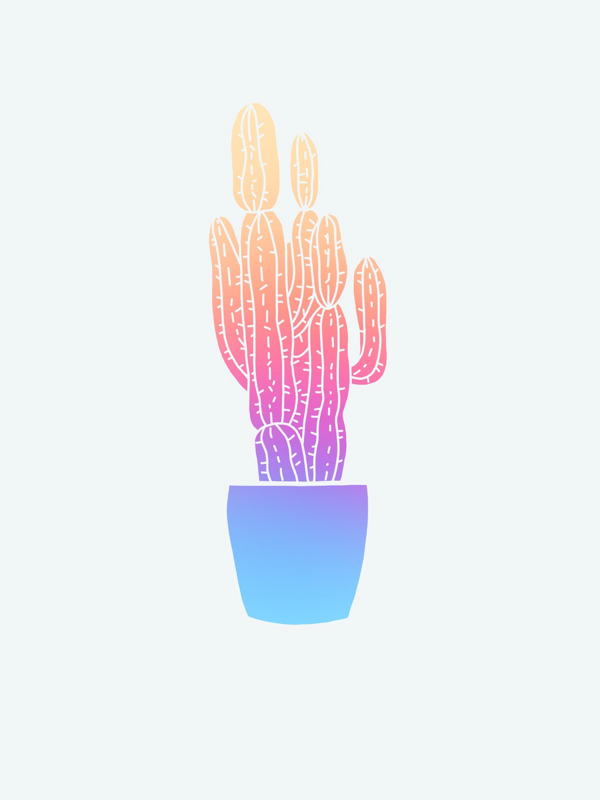 2048x2732 Simple Color Cactus Ipad Drawing Arizona