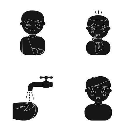 450x450 A Man With A Broken Arm In A Cast, A Patient With A Thermometer In His