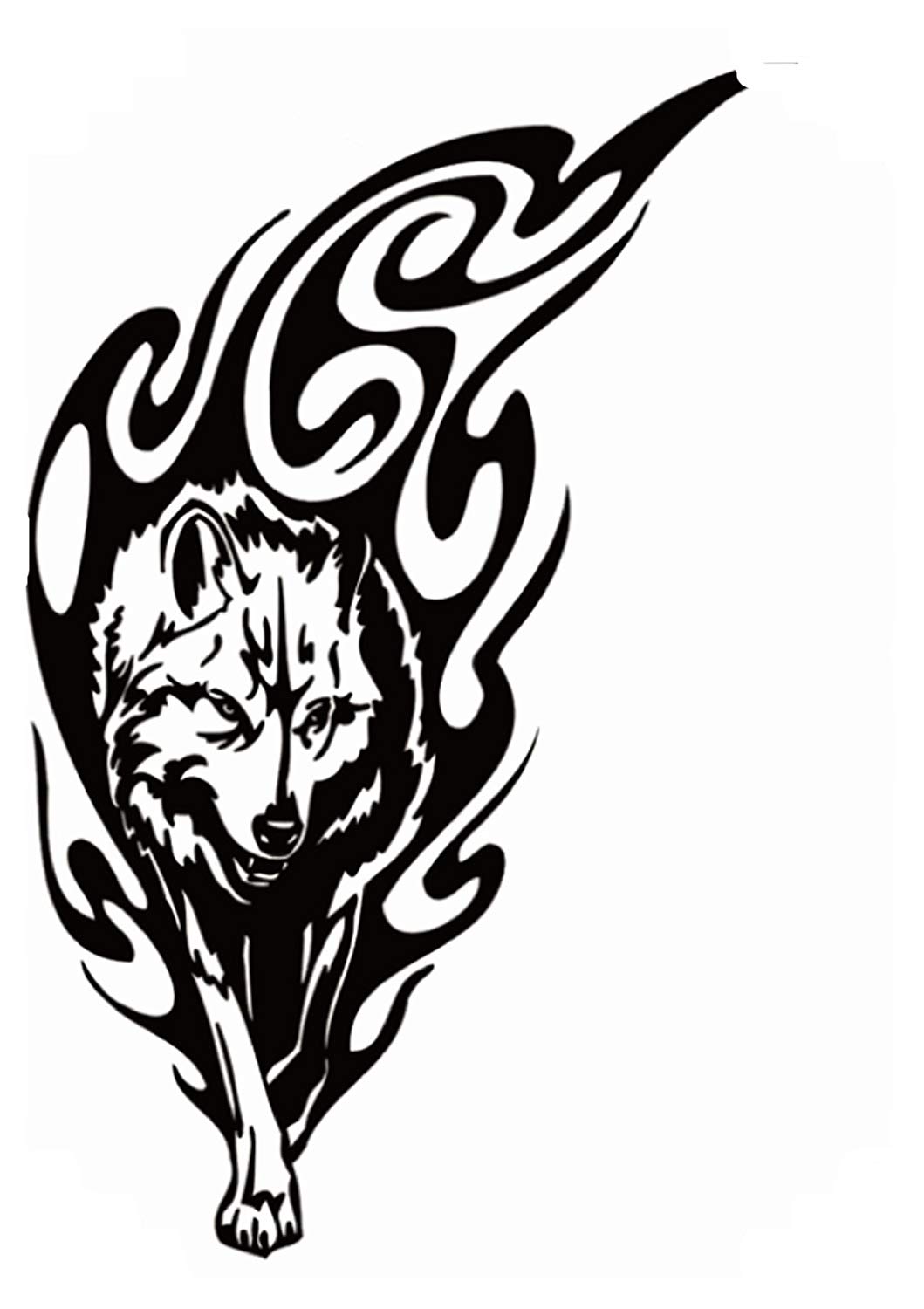 1059x1500 Black Tribal Wolf Large Half Sleeve Arm Tattoo