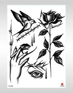 235x300 us seller gothic rose eye hand black large arm tattoo lower