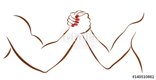 500x258 Arm Wrestling Of Man And Woman As A Symbol For Battle Of The Sexes