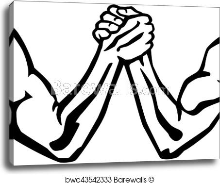 453x379 Arm Wrestling Silhouette, Canvas Print Barewalls Posters