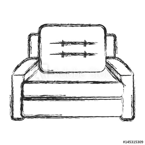 500x500 Sofa Armchair Furniture Image Sketch Vector Illustration