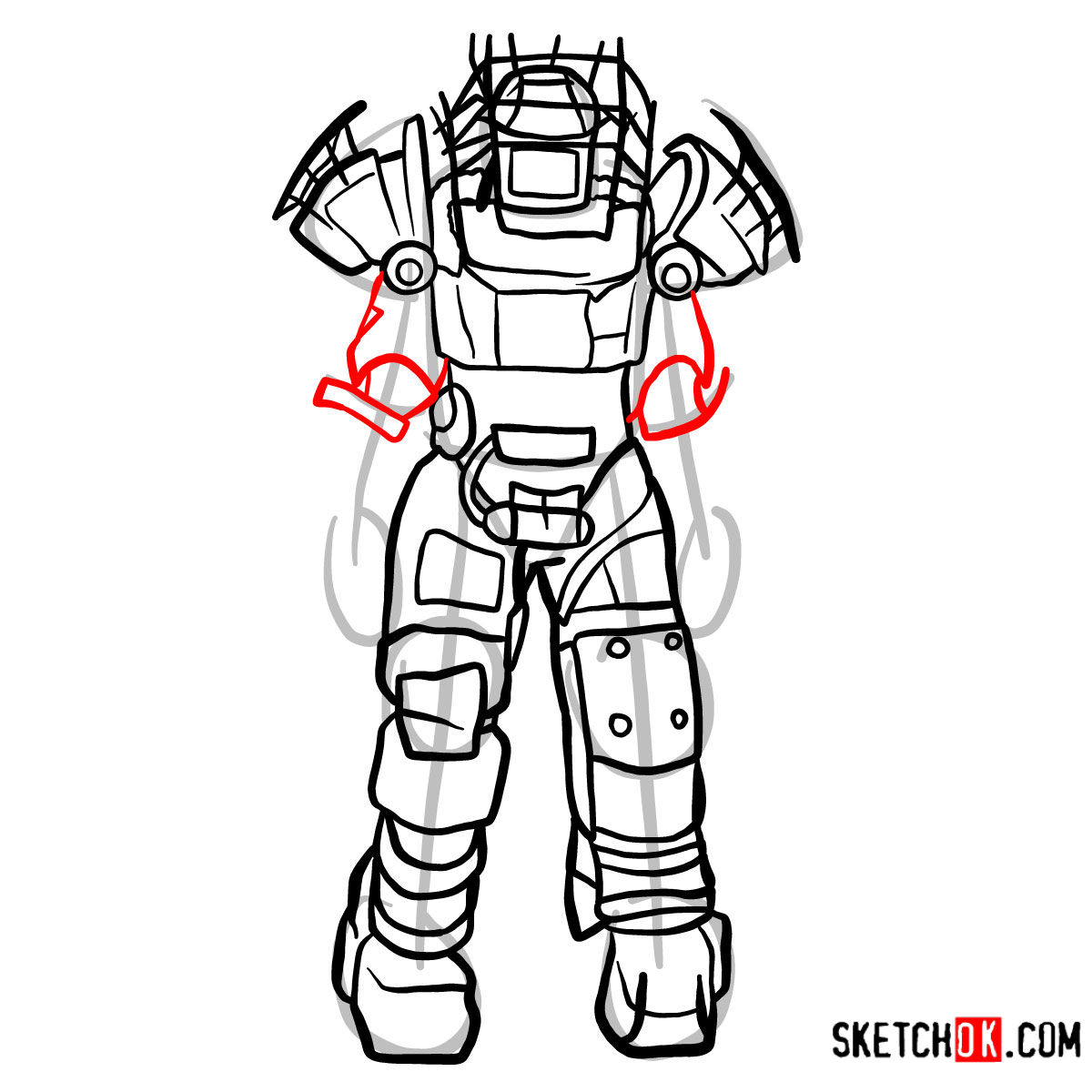 1200x1200 How To Draw Raider Power Armor Fallout