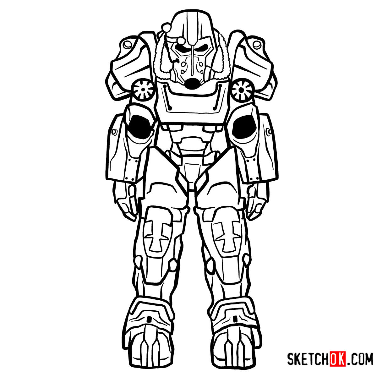 1200x1200 How To Draw T Power Armor Fallout