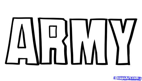 491x280 How To Draw Army, Army Logo, Step