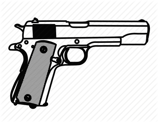 512x395 Army, Gun, Line Drawing, Pistol, Police, Weapon Icon