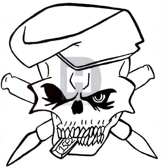 565x581 Army Skull Tattoo Drawing