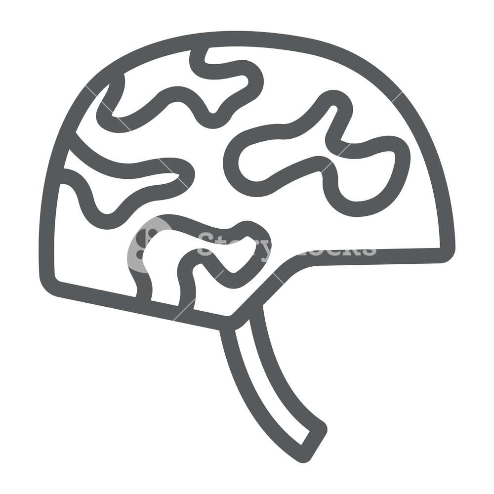 1000x1000 Military Helmet Line Icon, Army And War, Armor Sign, Vector