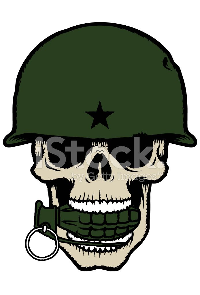 694x1024 Skull With Army Helmet And A Grenade In Its Stock Photos Skull