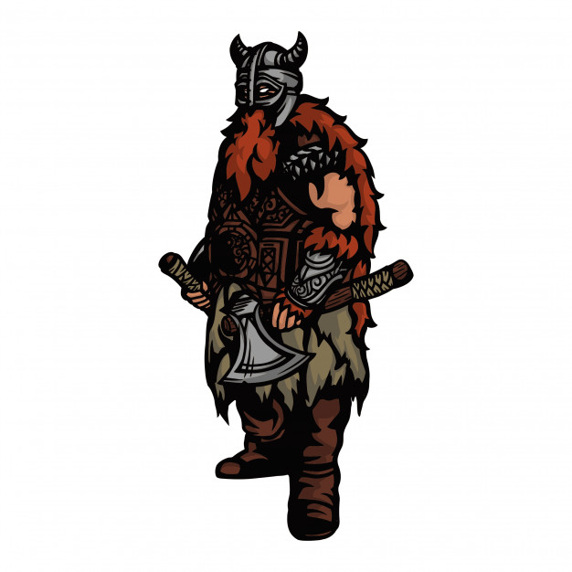 626x626 Viking Army With Ax And Helmet And Ready To War Vector Premium